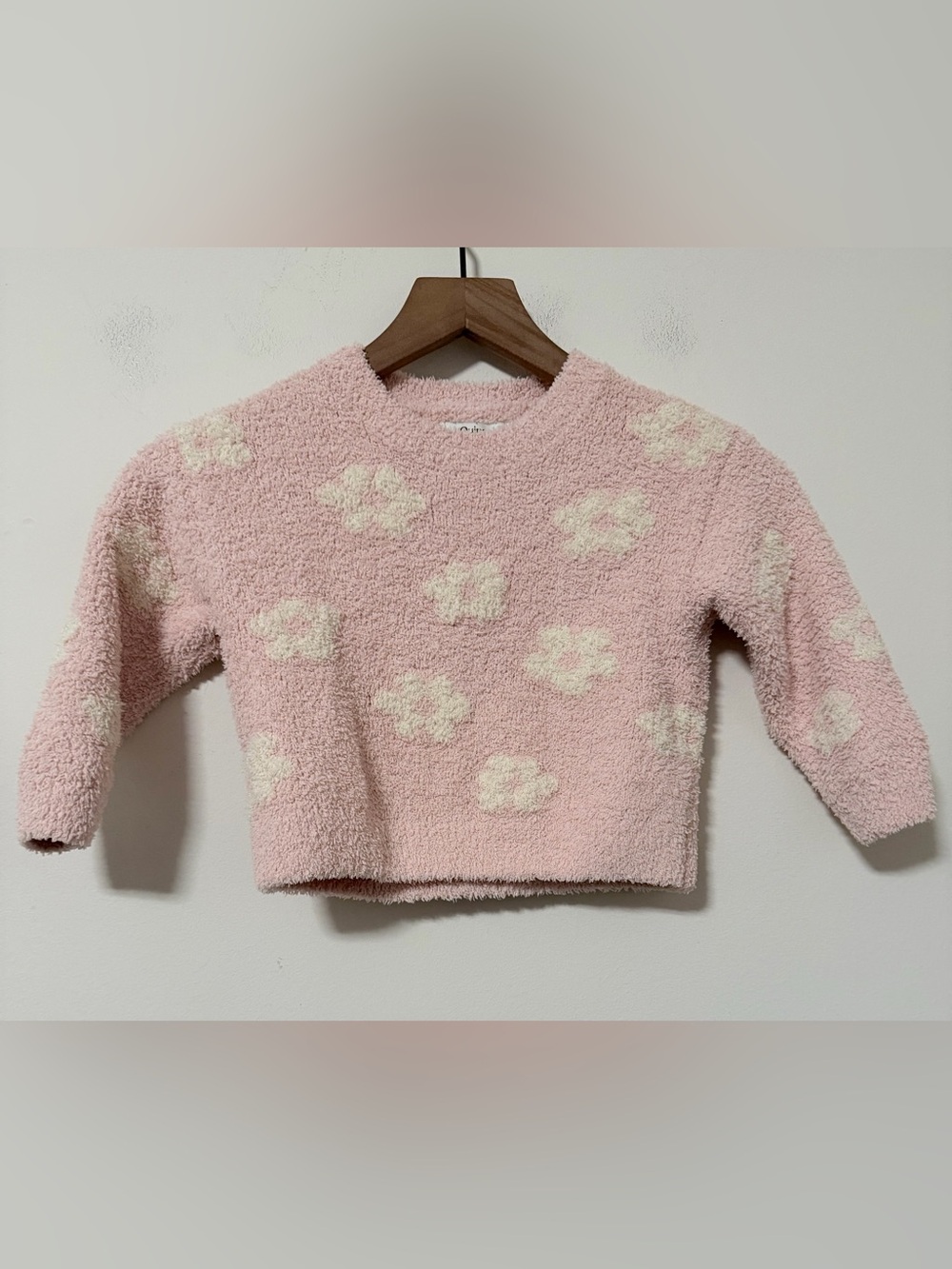 Quince Cloud Soft Sweater Girls 4T Pink Floral blossom